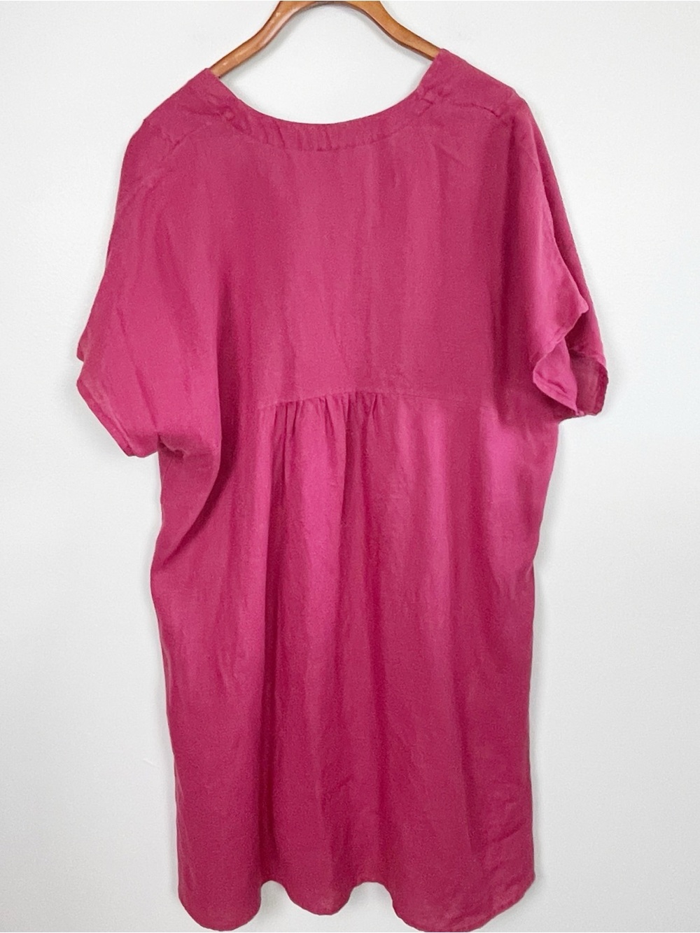 Sundance 100% Linen Pink Shift Dress – Boho Cottagecore Tunic – Size Large - Picture 5 of 6